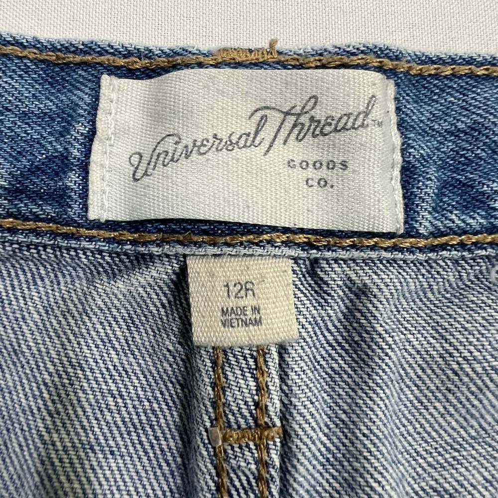 Universal Thread Cargo Jeans Wide Leg High Rise Medium Wash Blue Womens 12R - Picture 3 of 16